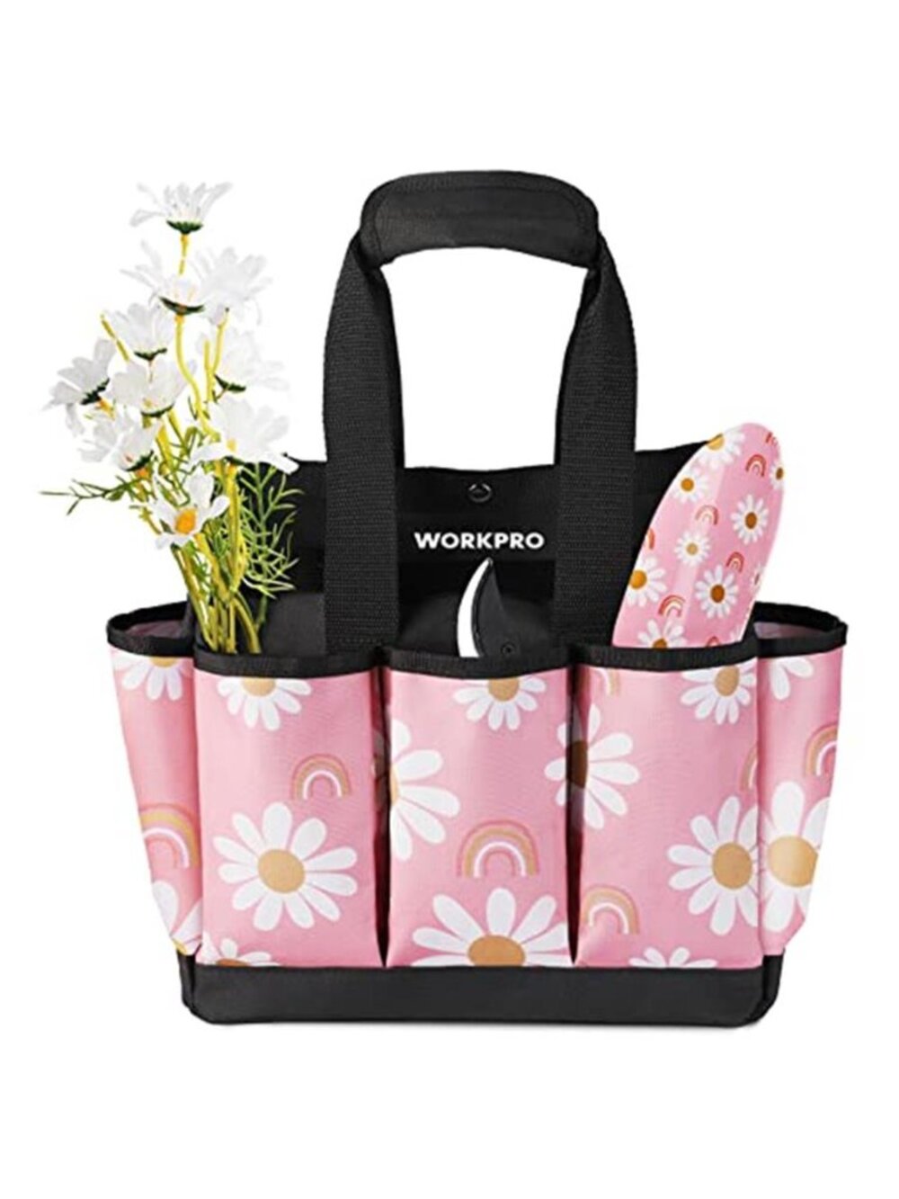 Pink Garden Tool Bag 9 Pocket Heavy Duty Oxford Tote Caddy Organizer Storage